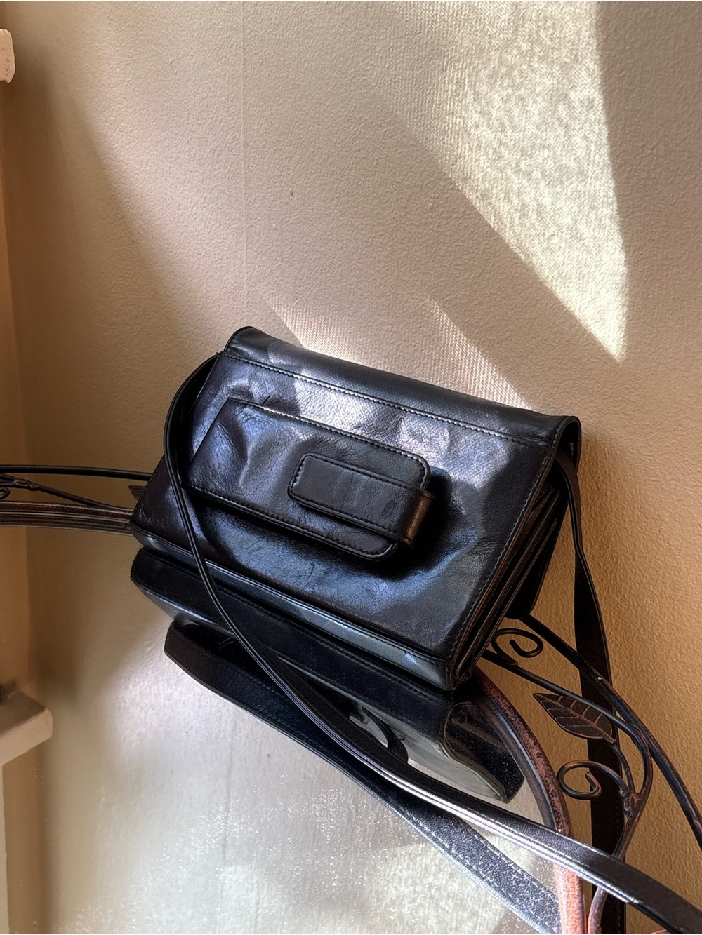 HOBO International Black Leather Crossbody Bag